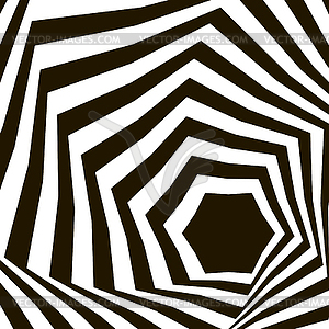 Black and white optical illusion. Op art - vector clip art