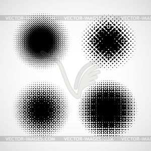 Abstract Halftone Backgrounds. Set of Modern - vector image
