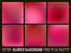 Red abstract blurred background set. Rose petal - vector image