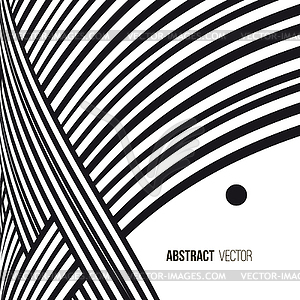 Abstract background. Black and white curve lines - vector clip art