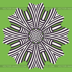 Logo flower geometric shape. Circular pattern. - vector clipart