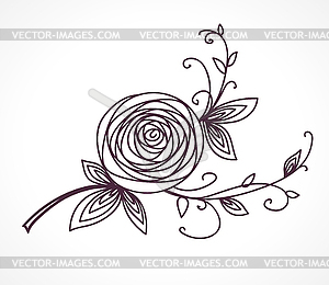 Rose flower. Decorative floral design element - vector image