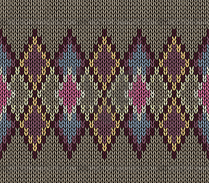 Seamless Pattern. Knit Woolen Trendy Ornament - vector clip art