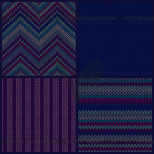 Seamless knitted pattern. Set - vector clipart / vector image