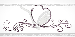 Heart shape ribbon - vector image