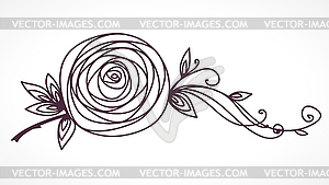 Rose. Stylized flower hand drawing - vector clip art