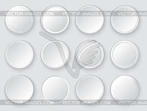 White circles. Abstract disk frames. Set of round - vector image