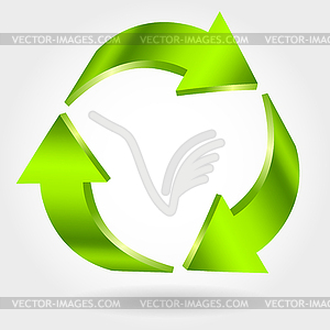 Recycle symbol. Green icon - vector clipart