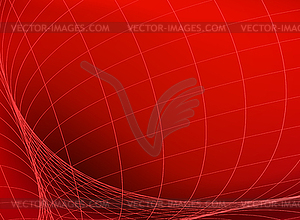 Geometric structure. Network in red space. - vector clipart