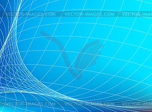 Network in blue space. Abstract technology banner - vector clipart