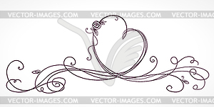 Heart shape ribbon. Valentines day, wedding, - vector clip art