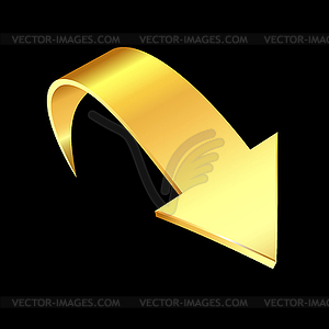 Gold arrow. Business concept - vector clipart