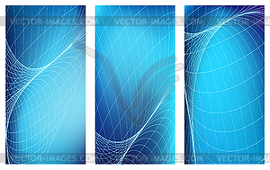 Blue vertical banners set with abstract light - vector EPS clipart