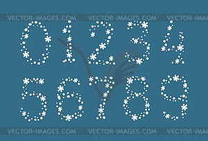 Snowflake numbers - vector clipart