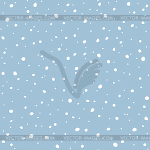Falling snow seamless pattern. White snow and blue - vector clipart