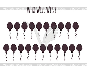 Spermatozoons. Set of different funny characters. - vector clipart