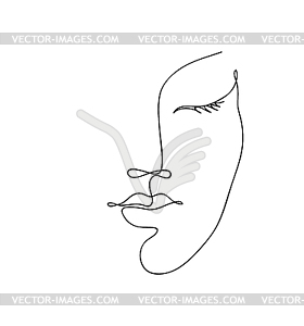 Beautyfull girl face. Attractive young woman - vector clip art