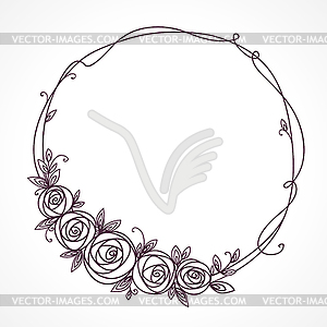 Floral frame. Abstract line elegant element for - vector clipart