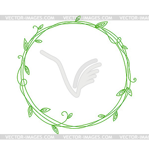 Floral Frame. Wreath with stylized leaves. Eco style - vector clipart