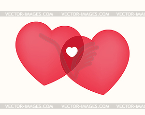 Hearts connection gives rise to new life. Heart - vector clip art