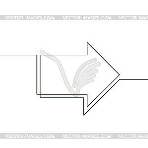 Arrow. Continuous drawing. Line art concept design - vector image