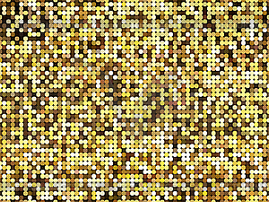 Golden abstract lights disco background. Square - color vector clipart