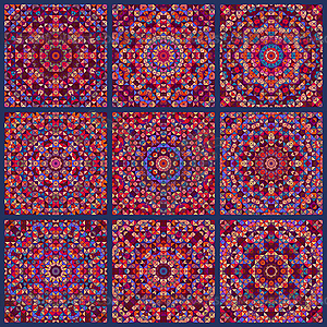 Digital pattern of ethnic Indian patchwork - vector EPS clipart