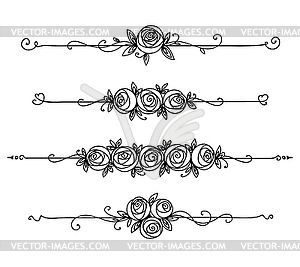 Floral elegant pattern black and white. Vintage - vector image