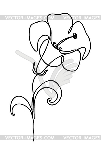 Lily flower. Continuous line art drawing. logo  - vector clip art