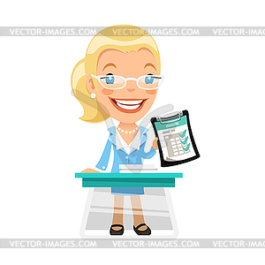 Lady Doctors Speaks at Conference - vector clipart