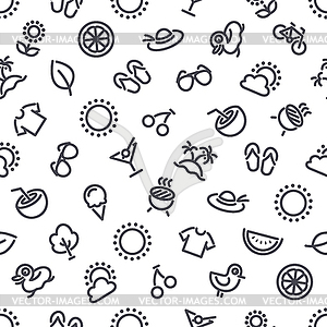 Summer and Vacation Seamless Pattern - vector image