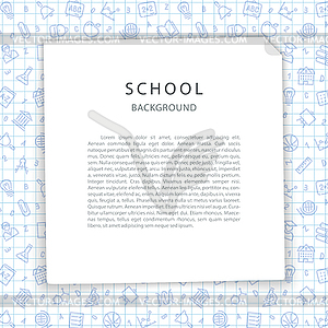 School Background with Squared Sheet - vector image