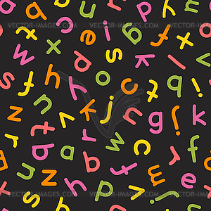 Lowercase Letters Seamless Pattern Colorful - vector image