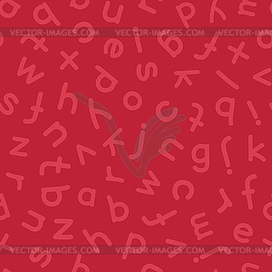 Lowercase Letters Seamless Pattern Red - vector EPS clipart