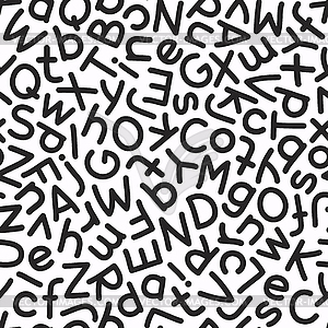 Mix Letters Seamless Pattern - vector clipart