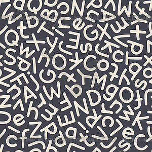 Mix Letters Seamless Pattern Dark - vector image