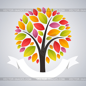 Stylized Autumn Tree - vector image