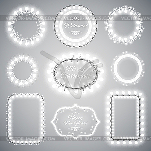 White Christmas Illumination Frames - vector clipart