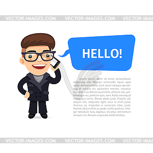 Businessman Talking on Phone - vector image