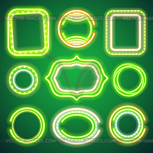 St Patricks Day Neon Banners - vector clipart