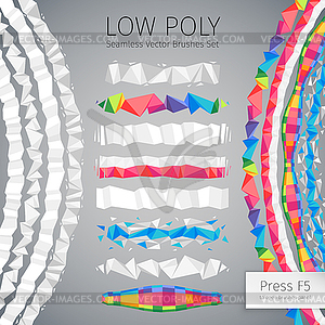 Low Poly Seamless Brushes - royalty-free vector image