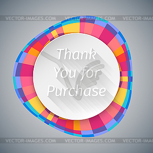 Low Poly Round Thank You Banner - vector image