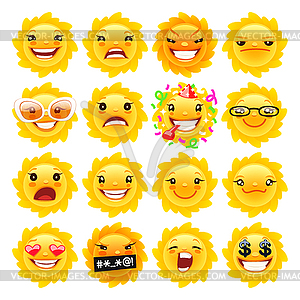 Fun Sun Emojis - векторное изображение