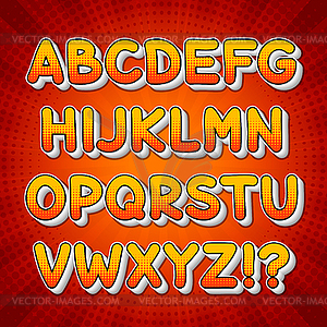 Comic Красочный алфавит - изображение в векторе / векторный клипарт