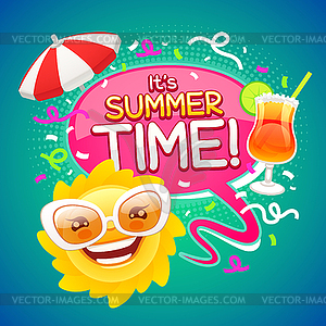 Summer Time Poster - vector clip art