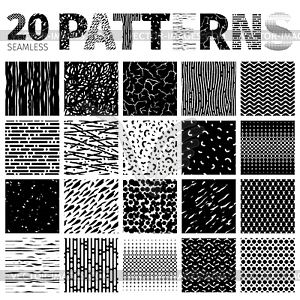 Set of 20 Various Abstract Patterns - vector clip art