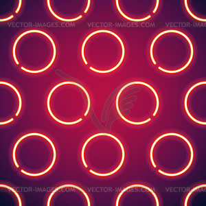 Glowing Neon Circles Seamless Background - vector image