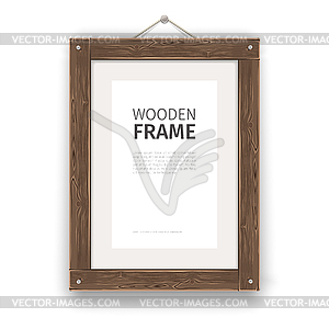 Old Wooden Rectangle Frame Light - vector clip art