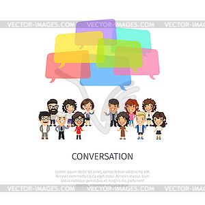 Conversation with Colorful Speech Bubbles - vector image