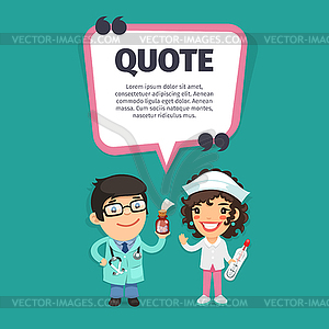 Quote with Doctors - color vector clipart